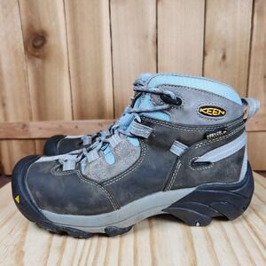 KEEN Utility Detroit Mid Boots Womens 6.5‎ Waterproof Mid Gray Keen.Dry Trail